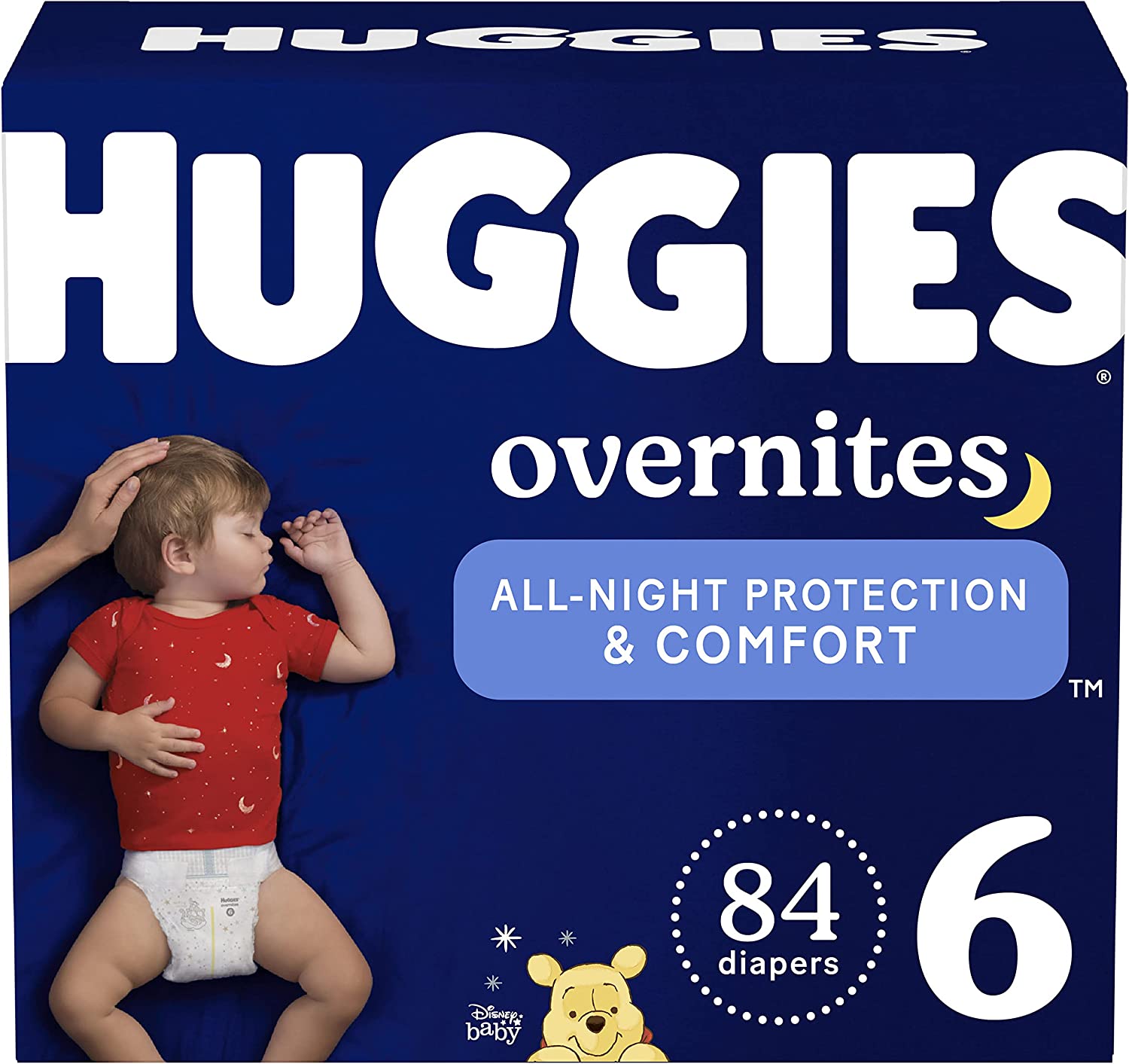 230816060924690_1 Overnight Diapers Size 6 (35+ lbs), Huggies Overnites Nighttime Baby Diapers, 42 Diapers (Pack of 2), Total 84 Ct - Image 1